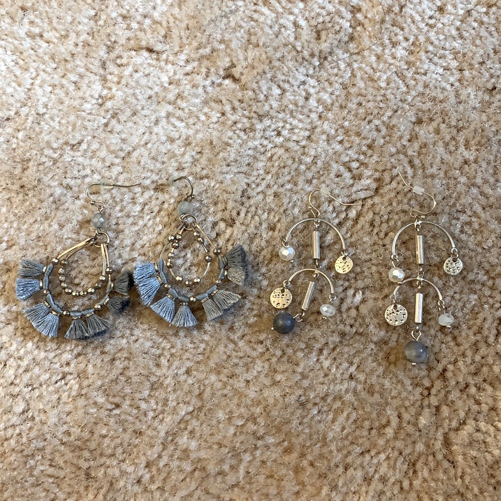 Gray Tassel Earrings